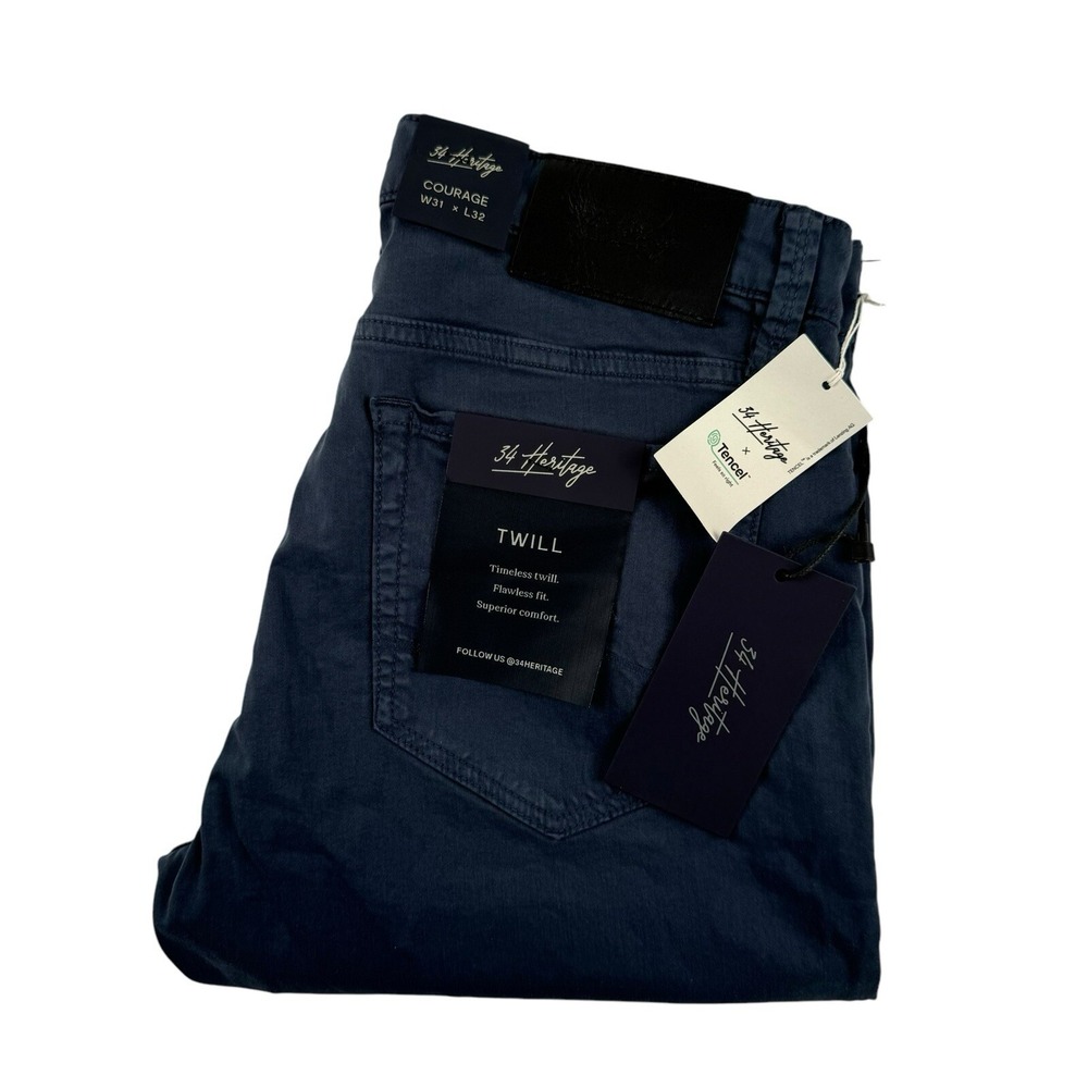 34 Heritage Blue Courage Mid Rise Stretch Mens Jeans 31X32 H0031086072 NWT